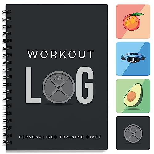 Workout Planner for Daily Fitness Tracking & Goals Setting (A5 Size, 6” x 8”, Charcoal Gray), Men & Women Personal Home & Gym Training Diary, Log Book Journal for Weight Loss by Workout Log Gym