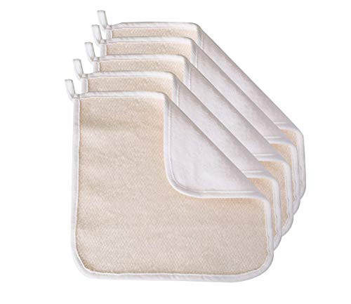 Paradiso Soft-Weave Wash Cloths for Face and Body, Exfoliating Washcloth, White, 5 Count, Small