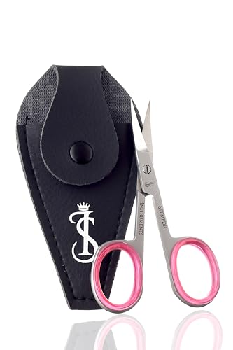 Nail Scissors Curved Eyebrow Scissors for Nail, Cuticle, Eyelashes, Nose Hair, Mustache and Beard - Manicure and Pedicure Small Scissors for Men and Women