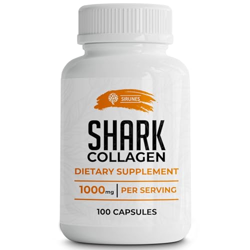 SIRUNES Fish Cartilage Collagen, 100 Capsules - Fish Collagen Supplements for Women, Great for Hair, Skin, Nails, Joints & Bones - Made in USA