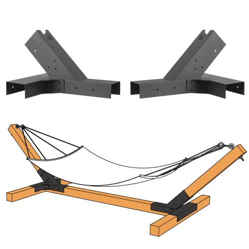 Meruzy Heavy Duty Hammock Stand Bracket - Hammock Stand Kit for 4 x 4 (Actual 3.5 x 3.5) Wood Posts(Not Included) - 500 LBS Capacity, Powder Coated Finish
