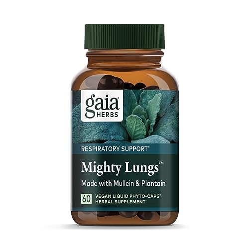 Gaia Herbs Mighty Lungs - Lung Support Supplement to Help Maintain Overall Lung & Respiratory Health* - With Mullein, Plantain, Schisandra & Elecampane - 60 Vegan Liquid Phyto-Capsules (30-Day Supply)