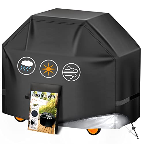 Aoretic Grill Cover, 58inch BBQ Gas Grill Cover, Waterproof,Anti-UV Material with Hook-and-Loop and Adjustable Rope for Weber Char-Broil Monument, Brinkmann Dyna-glo Nexgrill Megamaster MASTERCOOK