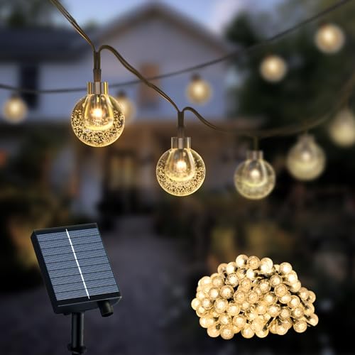 Solar String Lights with Remote Control, Outdoor 100LED 46ft Fairy Lights, Mini Globe String Lights, Solar Powered with USB, IP 67 Waterproof, 8 Modes, Outdoor Decor for Garden Patio Party Wedding.