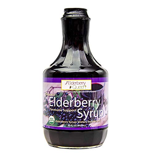 Elderberry Queen Organic Elderberry Liquid Supplement 30 oz, Sambucus, Aronia Berry, Pure Natural Certified Organic Immune Support Herbal