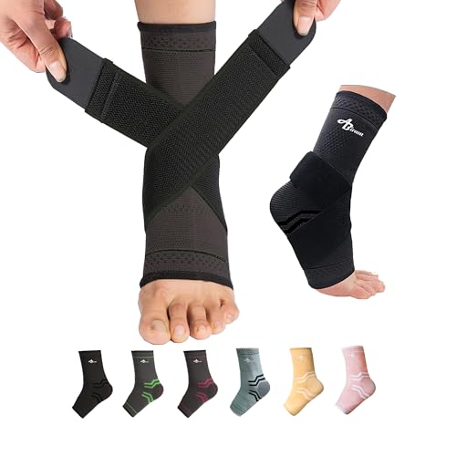 Jupiter Foot Sleeve (Pair) with Compression Wrap, Ankle Brace For Arch, Ankle Support, Football, Basketball, Volleyball, Running, For Sprained Foot, Tendonitis, Plantar Fasciitis…