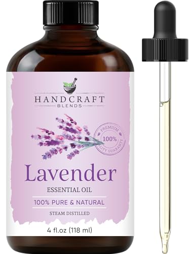 Handcraft Blends Lavender Essential Oil - 100% Pure and Natural - Premium Therapeutic Grade with Premium Glass Dropper - Huge 4 fl. Oz