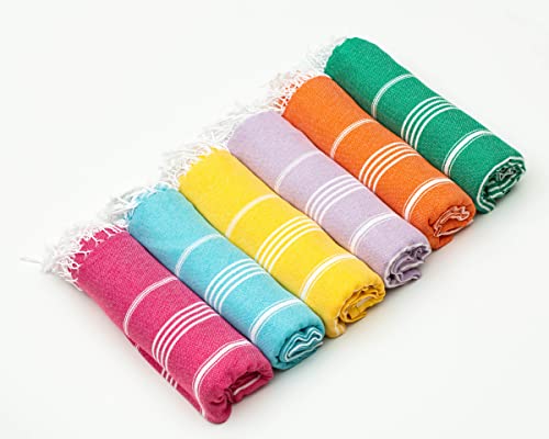 HAVLULAND Set of 6 100% Turkish Cotton Beach Towels Oversized (72