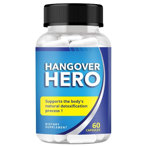 Hangover Hero 12-in-1 Formula with Electrolytes, DHM, Milk Thistle, L-Glutamine, Ginger, L-Cysteine & More | Optimal Alcohol Recovery | MD Formulated | 60 Capsules |