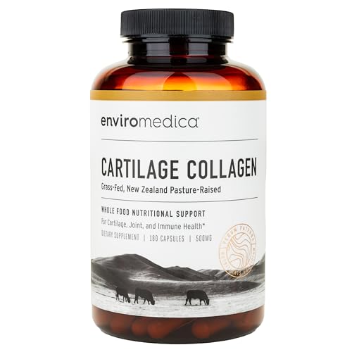 Enviromedica Tracheal Cartilage Collagen Supplement Capsules of Undenatured Type II Bovine Collagen Protein sourced from Grass Fed New Zealand Beef (180 Capsules)