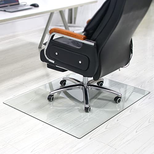 Tempered Glass Chair Mat for Carpet or Hard Floor, 36