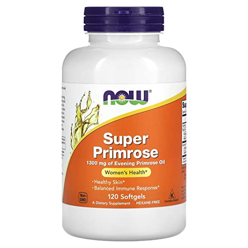 NOW Supplements, Super Primrose 1300 mg with Naturally Occurring GLA (Gamma-Linolenic Acid), 120 Softgels