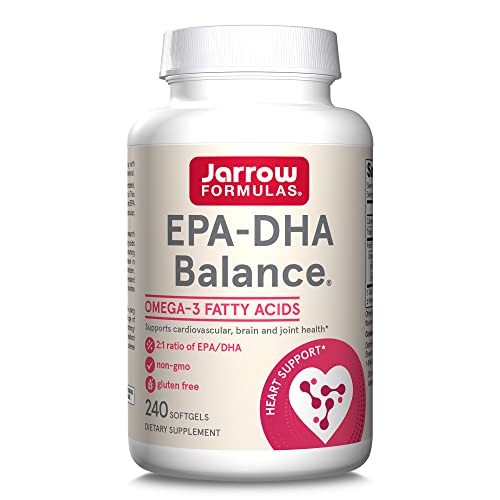 Jarrow Formulas EPA-DHA Balance 600 mg - 240 Softgels - 2:1 Ratio of EPA & DHA - Supplement Supports Brain & Joint Health - Ultra-Purified, Highly Concentrated - 120 Servings