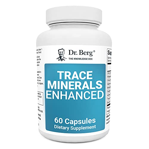 Dr. Berg Trace Minerals Enhanced Complex - Complete with 70+ Nutrient-Dense Health Minerals - Made w/Natural Ingredients - Dietary Supplements - 60 Capsules