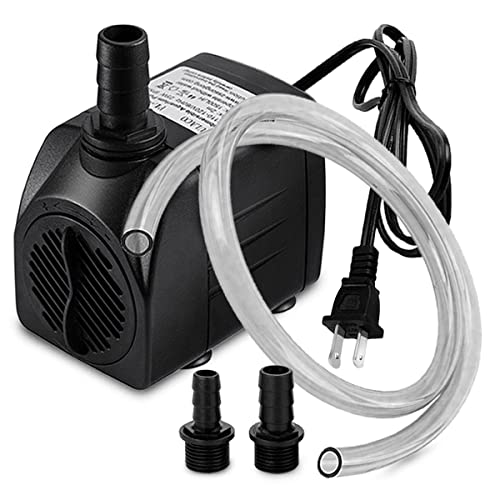 PULACO 400GPH Submersible Water Pump with 5 ft Tubing, 25W durable fountain water pump for Pond Fountain, Aquariums Fish Tank, Statuary, Hydroponics