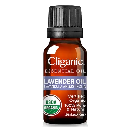 Cliganic USDA Organic Lavender Essential Oil - 100% Pure Natural Undiluted, for Aromatherapy Diffuser | Non-GMO Verified