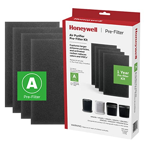 Honeywell HRF-A200 Air Purifier Pre Kit Filter, 4-Pack - Allergen Air Filter Targets Dust, VOC, Pet, Kitchen, and Wildfire/Smoke Odors