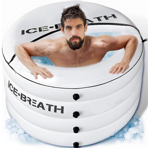 ICEBREATH - Portable Ice Bath Tub for Athletes with Cover, Inflatable Cold Plunge Tub, Ice Pod Cold Tub, Ice Baths at Home, Ice Plunge Tub, Ice Tub, Cold Pod, Icebath, Icepod Tub (105 gallons)