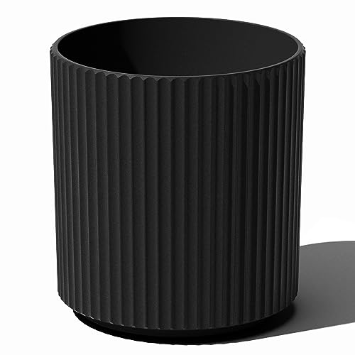 Veradek Round Demi Planter Pots for Indoor/Outdoor Garden Use | Made from Plastic & Concrete w/Drainage Holes | Modern Décor for Trees, Flowers, Tall Plants