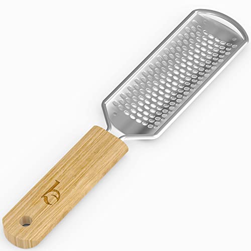 Foot File - Callus Remover Tool for Dead Skin Removal, at Home Pedicure Tools, Foot Rasp Callus Remover Feet and Heels, Smooth Soft Feet Using a Grater & Scraper (Bamboo & Stainless Steel) (1 Pack)