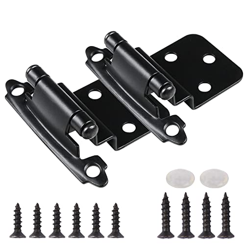 Matte Black Cabinet Hinges 4 Pack 3/8