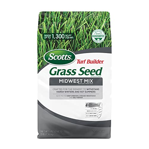 Scotts Turf Builder Grass Seed Midwest Mix, Crafted to Withstand Harsh Winters and Hot Summers, 3 lbs.