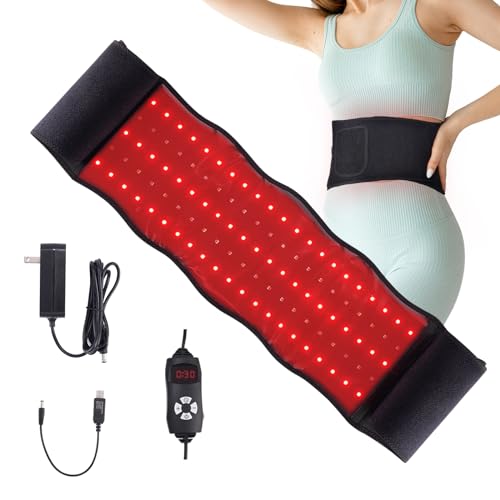 Gladfoam Red Light Therapy Belt for Body, Women and Men Gift, 105 LEDs, 660NM & 850NM Infrared Light Therapy Wrap Device for Back Shoulder Neck Waist Muscle Pain Relief