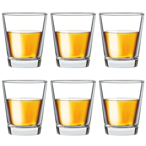 PARACITY Shot Glasses Set, Shot Glasses Bulk 1.5oz, Tequila Shot Glasses with Heavy Base, Perfect for Whiskey, Tequila, Espressos Etc, Also An Ideal Gift for Friend, Men, Family, Party.（6-Pack）