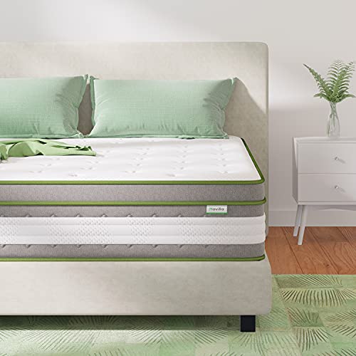 Novilla Queen Mattress, 12 Inch Hybrid Pillow Top Queen Size Mattress in a Box with Gel Memory Foam & Individually Wrapped Pocket Coils Innerspring for a Cool & Peaceful Sleep