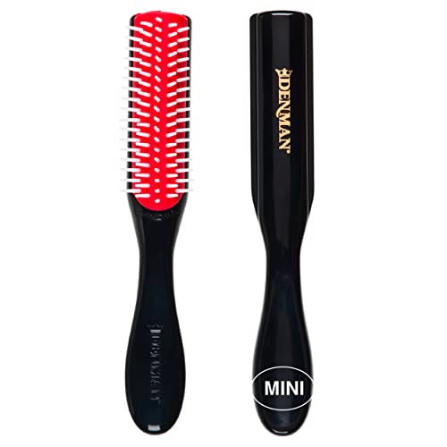 Denman Curly Hair Brush D14 (Black) 5 Row Styling Brush for Detangling, Separating, Shaping and Defining Curls, Fringes & Bangs - For Women and Men