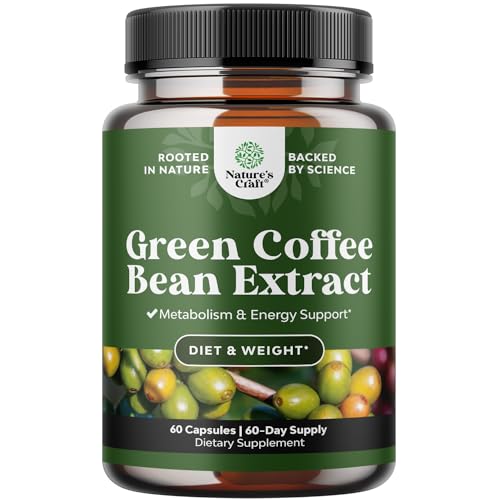 Pure Green Coffee Bean Extract - Super Energizing Green Coffee Extract with 50% Chlorogenic Acid for Antioxidant Heart Health Mental Focus and Size Reduction - Natural Energy Supplement for Adults