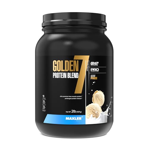 Maxler Golden 7 Protein Blend - Protein Powder for Muscle Gain & Recovery - Vanilla Protein Powder 2 lb