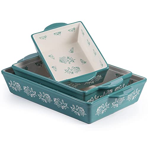 Wisenvoy Baking Dish Ceramic Lasagna Pan Casserole Dish 3-Piece Bakeware Sets Baking Dishes Baking Set Baking Dish Set