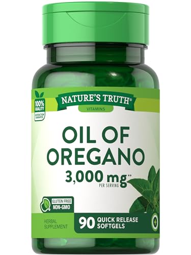 Oregano Oil Softgels | 3000mg | 90 Pills | Contains Carvacrol | Non-GMO, Gluten Free | By Nature