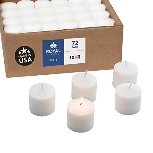 Royal Imports Votive Candle, Unscented White Wax, Box of 72, for Wedding, Birthday, Holiday & Home Decoration (10 Hour) by Royal Imports