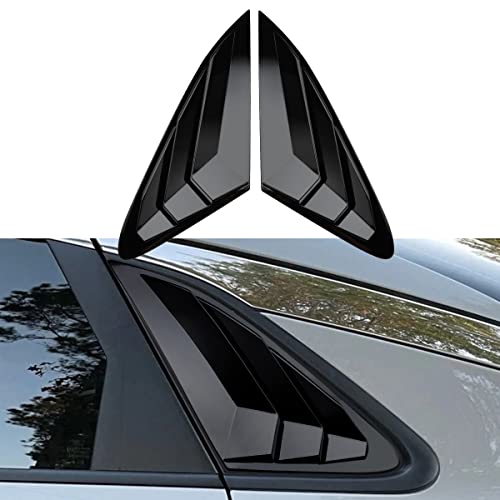 DLOVEG Rear Side Window Louvers Compatible for 2021 2022 2023 2024 Kia K5 Accesories Sport Style Air Vent Cover (Glossy Black)