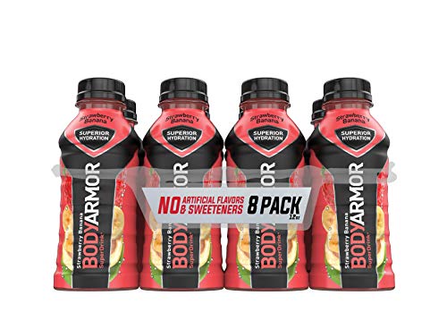 BODYARMOR Sports Drink Sports Beverage, Strawberry Banana, Coconut Water Hydration, Natural Flavors With Vitamins, Potassium-Packed Electrolytes, Perfect For Athletes, 12 Fl Oz (Pack of 8)