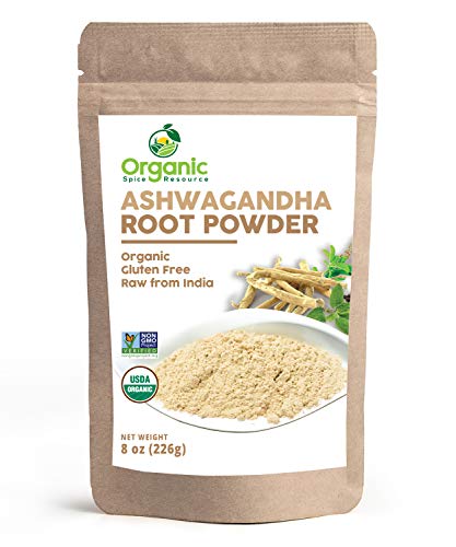 Organic Ashwagandha Root Powder - 8oz (226g) | Resealable Kraft Bag,Non-GMO, Indian Ginseng, Withania Somnifera -100% Raw from India, by SHOPOSR