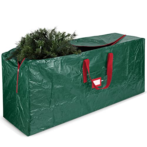 Zober Storage Bag for 7.5 Ft Artificial Christmas Trees - Waterproof with Strong Handles, Labeling Card Slot - Green