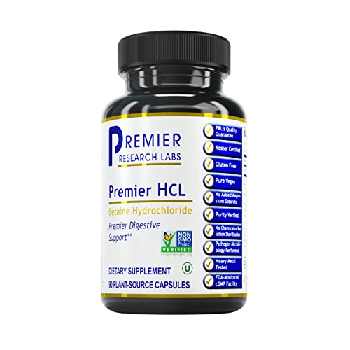 Premier Research Labs Premier HCL - Aids Nutrient Absorption & Digestive Function - Combine with HCL Activator Supplement - Betaine HCL for Digestion - 90 Plant-Source Capsules