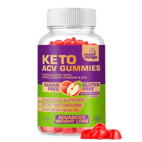 Keto Acv Gummies for Advanced Weight Loss & Belly Fat Burn - Pro Active Super Apple Cider Vinegar Gummies - Rapid Fat Burner Diet Supplement for Women Men - Sugar Free & Gluten Free (1000MG)