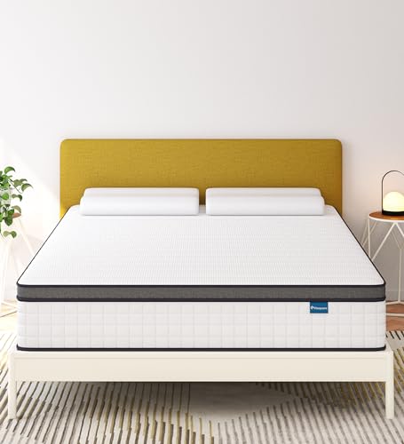 elitespace Full Size Mattress,10 Inch Full Mattress in a Box,Hybrid Memory Foam Full Size Mattresses,Medium Firm Soft and Comfort White Mattress,CertiPUR-US,100 Nights Trial.