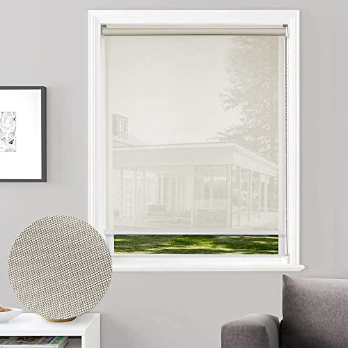 CUCRAF Solar Window Shades Light Filtering Roller Shades Heat Blocking, Sheer Shades UV Protection Blinds for Windows, Office, Home, Outdoor, Easy to Install,43