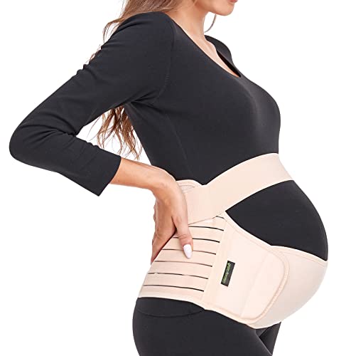 ChongErfei Maternity Belt, Pregnancy 3 in 1 Support Belt for Back/Pelvic/Hip Pain, Band Belly (L: Fit Ab 39.5