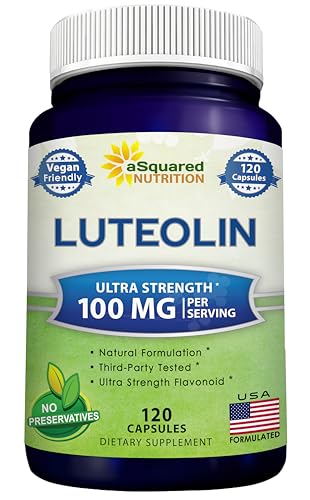 Luteolin 100mg - 120 Capsules - Luteolin Supplement & Powder Complex Pills Commonly Taken with Quercetin - Supports Brain & Memory Health