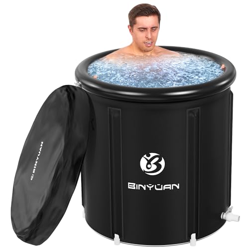 BINYUAN XL Large Ice Bath Tub for Athletes With Cover 106 Gallons Cold Plunge Tub for Indoor Outdoor Recovery Portable Ice Bath Plunge Pool Suitable for Family Gardens Gyms and Cold Water Therapy