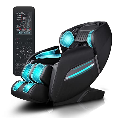 RelaxRelife Massage Chair, Full Body Massage Chairs with Zero Gravity AI Voice Control Intelligent Body Scan Detection SL Track Foot Massage 3D Massage Recliner Bluetooth Speaker Airbags Black