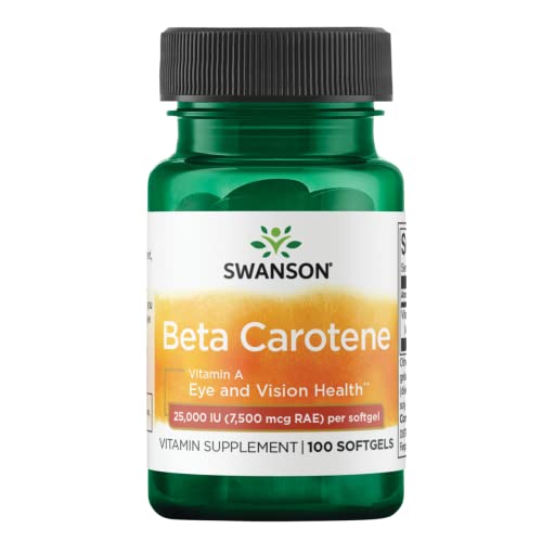 Swanson Beta-Carotene (Vitamin A) 25000 Iu (7500 mcg) 100 Sgels