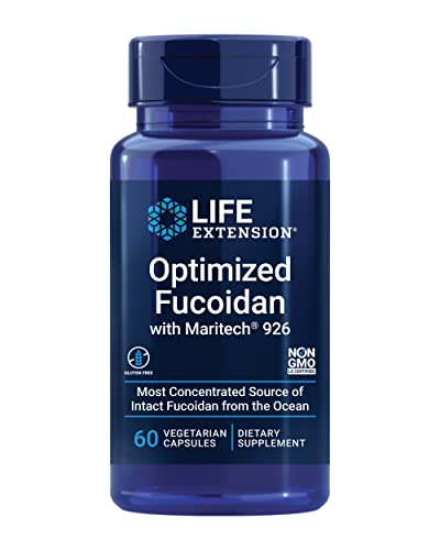 Life Extension Optimized Fucoidan with Maritech 926 - Fucoidan Supplement - Wild-Harvested Wakame from Ocean Extract for Immune Health Support - Non-GMO, Gluten-Free, Vegetarian - 60 Capsules