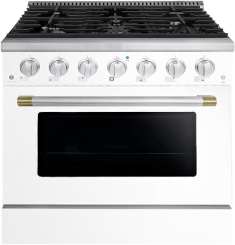 Forte FGR366BWW 36 Inch Freestanding All Gas Range with Natural Gas, 6 Sealed Burners, 4.5 cu. ft. Total Oven Capacity, Convection Oven, Viewing Window, Edge-to-Edge Continuous Grates, ETL, Italian Ma